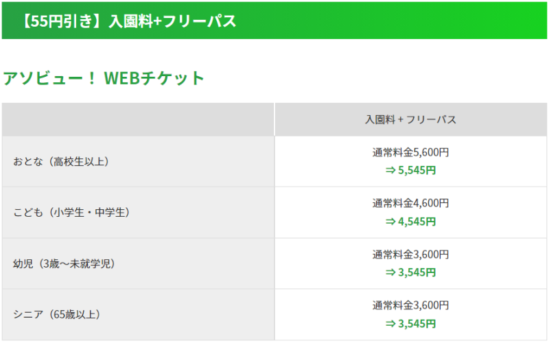 お得な前売券? - グリーンランド公式ホームページ(九州)