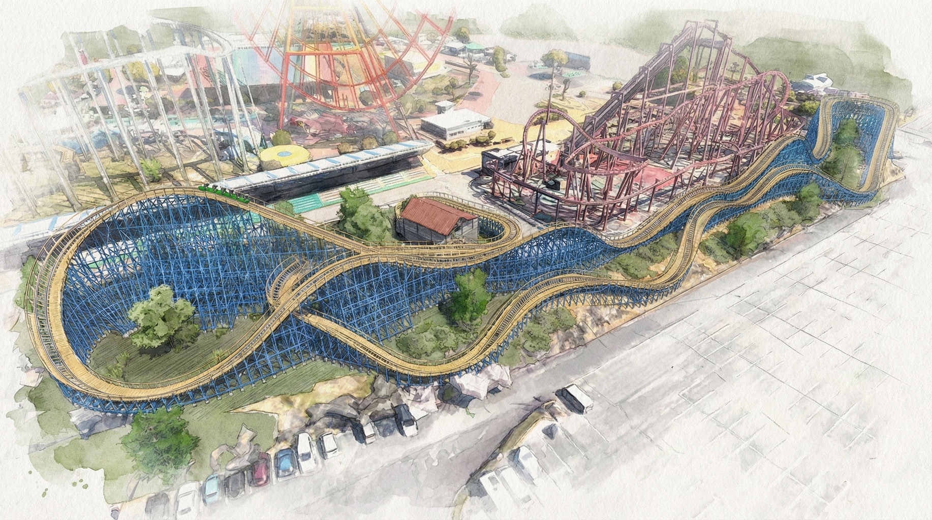 新型ジェットコースター「ハイブリッドコースター海神～WADATSUMI